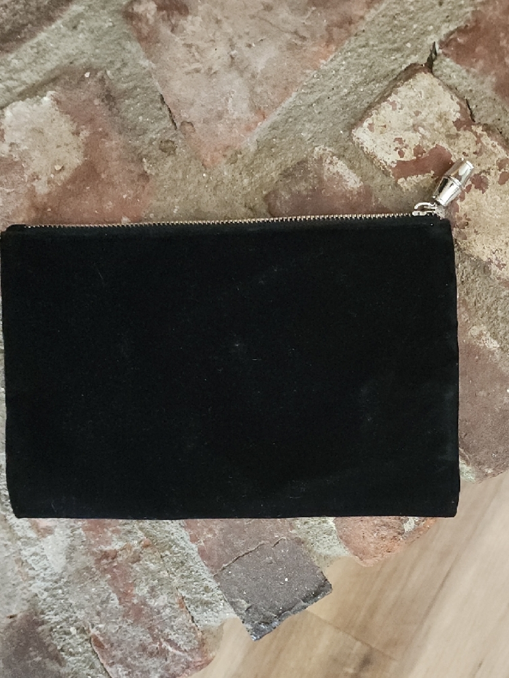 Gucci Bamboo Black Velvet Cosmetic Pouch Clutch Zip Bag Auth Vintage - Picture 3 of 8